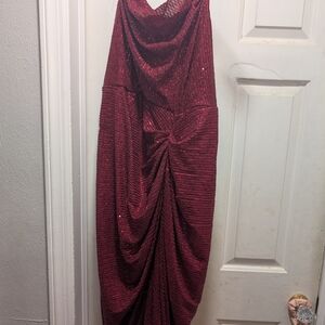 SHEIN Burgundy Sequin Dress